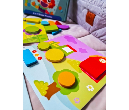 TOOKY TOY Puzzle 4 w 1 Układanka Klocki Mntessori