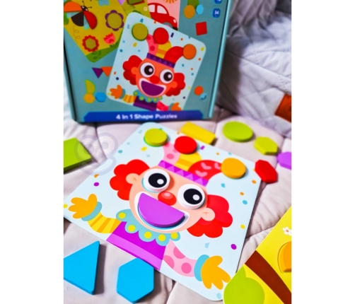 TOOKY TOY Puzzle 4 w 1 Układanka Klocki Mntessori