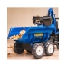 Трактор с педалями с ковшом и прицепом FALK New Holland Blue