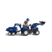 Трактор с педалями с ковшом и прицепом FALK New Holland Blue