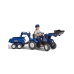 Трактор с педалями с ковшом и прицепом FALK New Holland Blue