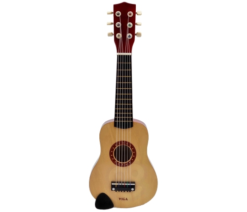 Viga Drewniana gitara dla dzieci Naturalna 21 cali 6 strun