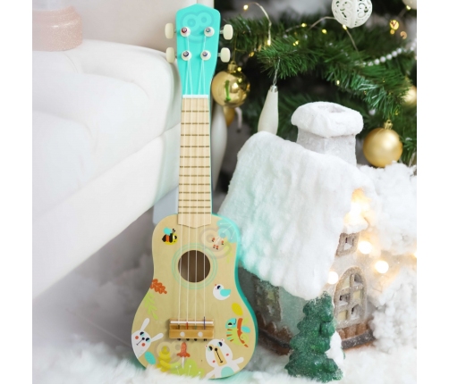 TOOKY TOY Drewniane Ukulele Gitara dla Dzieci 3+