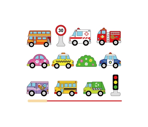 Viga Drewniana Przeplatanka Nawlekanka Sznurowanka Samochody Montessori