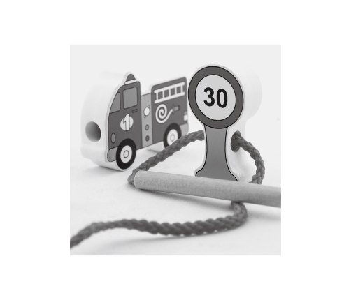 Viga Drewniana Przeplatanka Nawlekanka Sznurowanka Samochody Montessori