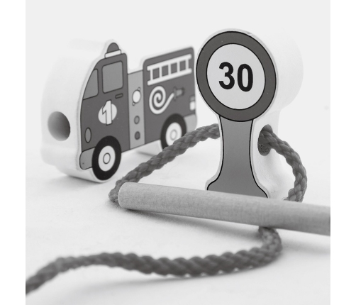 Viga Drewniana Przeplatanka Nawlekanka Sznurowanka Samochody Montessori