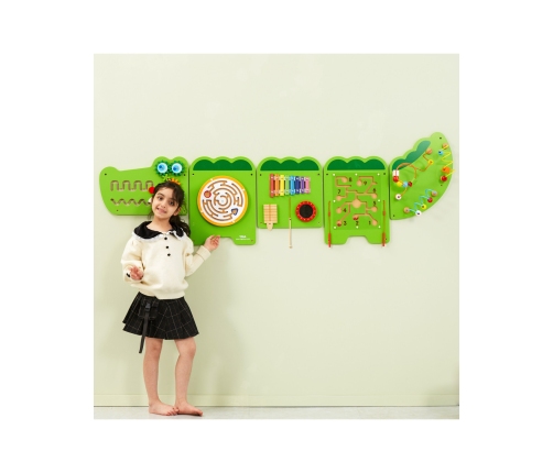 VIGA Tablica Sensoryczna Manipulacyjna Krokodyl Certyfikat FSC Montessori