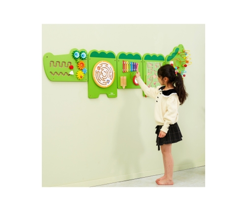 VIGA Tablica Sensoryczna Manipulacyjna Krokodyl Certyfikat FSC Montessori