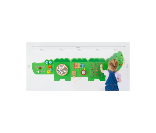 VIGA Tablica Sensoryczna Manipulacyjna Krokodyl Certyfikat FSC Montessori