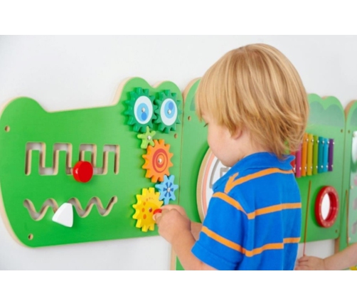 VIGA Tablica Sensoryczna Manipulacyjna Krokodyl Certyfikat FSC Montessori