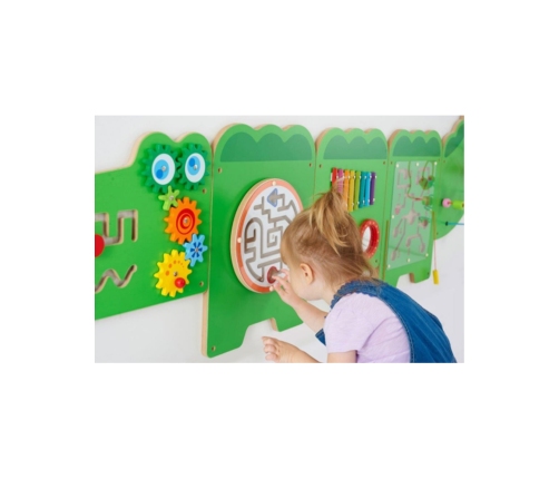 VIGA Tablica Sensoryczna Manipulacyjna Krokodyl Certyfikat FSC Montessori