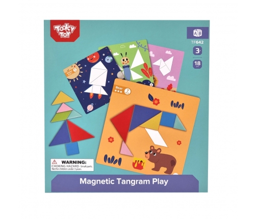 TOOKY TOY Puzzle Tangram Układanka dla Dzieci Nauka Kształtów Figury Kształty 18el.