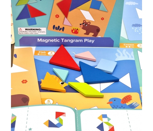 TOOKY TOY Puzzle Tangram Układanka dla Dzieci Nauka Kształtów Figury Kształty 18el.