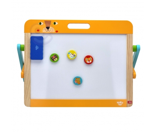 TOOKY TOY Tablica Edukacyjna 2w1 Magnetyczna Kredowa dla Dzieci Magnesy Gąbka 6 el.