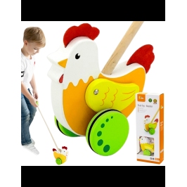 VIGA Drewniany Pchacz Edukacyjny Kurka