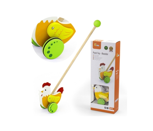 VIGA Drewniany Pchacz Edukacyjny Kurka