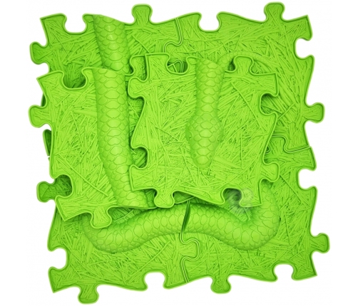 WOOPIE Mata Sensoryczna Ortopedyczna Puzzle Wąż Zielony 6 el.