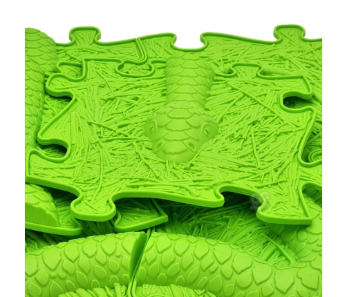 WOOPIE Mata Sensoryczna Ortopedyczna Puzzle Wąż Zielony 6 el.