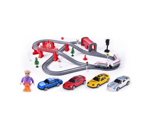 WOOPIE Kolejka Elektryczna Tor Most Tunel 80 el.