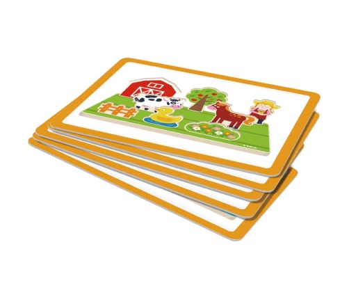 VIGA Drewniana Układanka Edukacyjna Nauka Odległosci 2w1