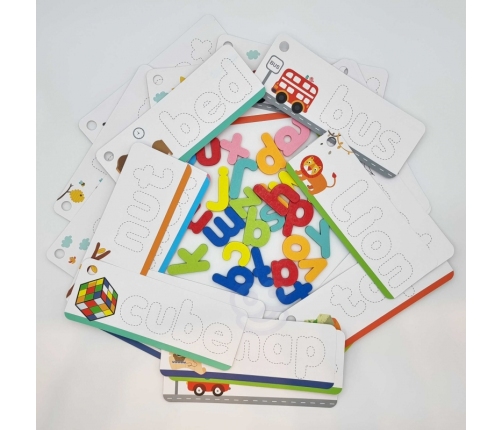 TOOKY TOY Puzzle Alfabet Montessori Nauka Literek Słów Zwierzątka 57 el.