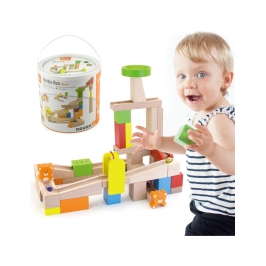 VIGA Drewniany Tor Zjeżdzlania na kulki Kulodrom 49 elementów