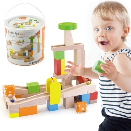 VIGA Drewniany Tor Zjeżdzlania na kulki Kulodrom 49 elementów VIGA Drewniany Tor Zjeżdzlania na kulki Kulodrom 49 elementów