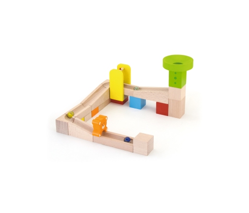 VIGA Drewniany Tor Zjeżdzlania na kulki Kulodrom 49 elementów