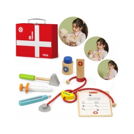 VIGA Drewniany zestaw małego lekarza w walizce