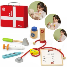 VIGA Drewniany zestaw małego lekarza w walizce VIGA Drewniany zestaw małego lekarza w walizce