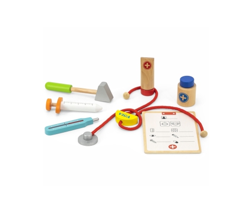 VIGA Drewniany zestaw małego lekarza w walizce