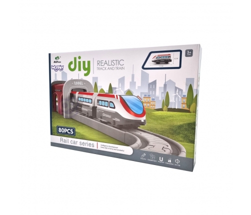 WOOPIE Kolejka Elektryczna Tor Most Tunel 80 el.