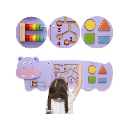 VIGA Tablica Sensoryczna Manipulacyjna Hipopotam Certyfikat FSC Montessori