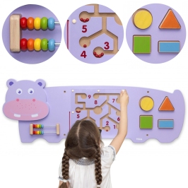 VIGA Tablica Sensoryczna Manipulacyjna Hipopotam Certyfikat FSC Montessori VIGA Tablica Sensoryczna Manipulacyjna Hipopotam Certyfikat FSC Montessori