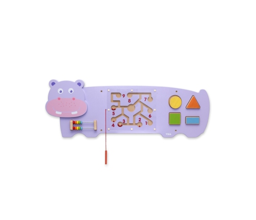 VIGA Tablica Sensoryczna Manipulacyjna Hipopotam Certyfikat FSC Montessori