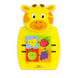 VIGA Drewniana Tablica Manipulacyjna Żyrafka Certyfikat FSC Montessori