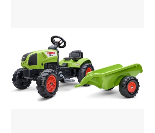 FALK Traktor Claas Zielony na Pedały z Przyczepą + Klakson od 2 Lat.