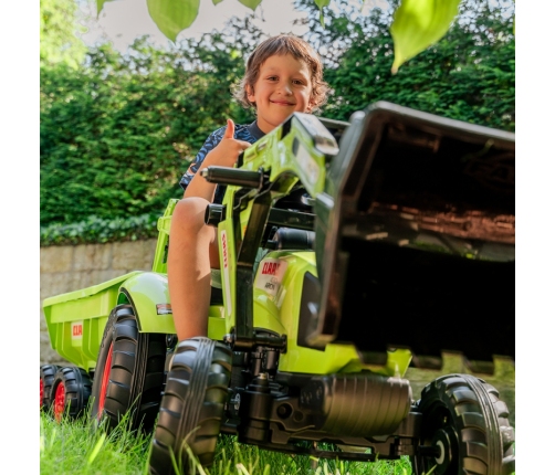 FALK Traktor CLAAS AVEC Zielony na Pedały z Przyczepką od 3 Lat