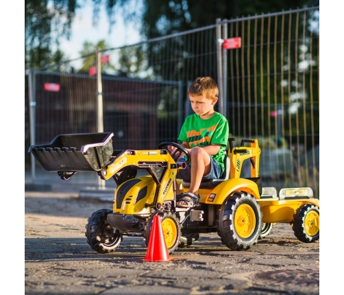 FALK Traktor KOMATSU na Pedały Koparka Łyżka Przyczepka od 2 lat