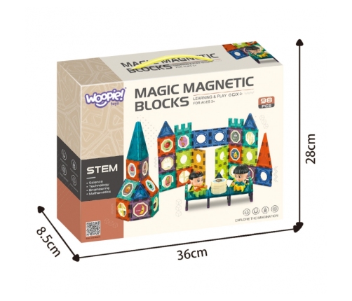 WOOPIE Klocki Magnetyczne Zamek 98 el.