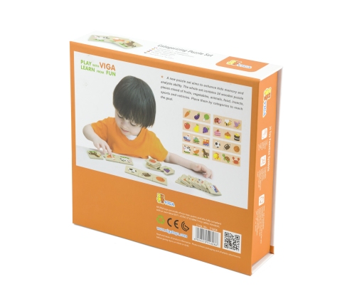 Drewniane Puzzle Logiczne Viga Toys 24 Elementy