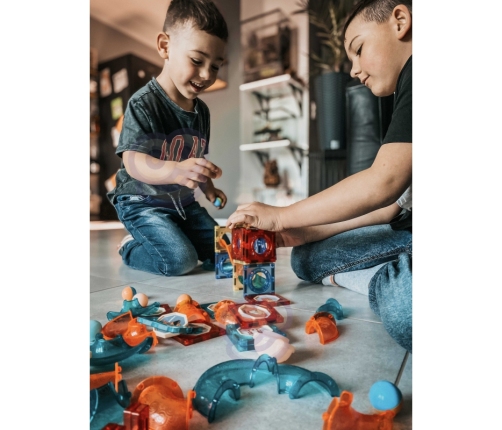 WOOPIE Klocki Magnetyczne Tor Kulkowy Świetlny 75 el.