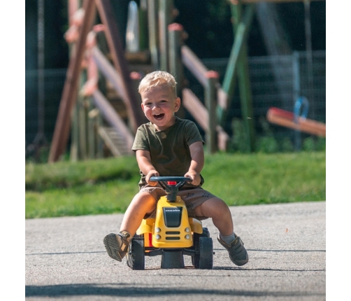 FALK Traktorek Baby Komatsu Żółty z Przyczepką + akc. od 1 roku