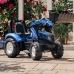 Traktors ar pedāļiem ar kausu un piekabi FALK New Holland Blue