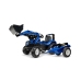 Трактор с педалями с ковшом и прицепом FALK New Holland Blue