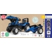 Traktors ar pedāļiem ar kausu un piekabi FALK New Holland Blue