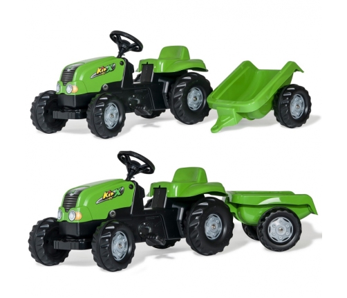 ROLLY TOYS  rollyKid NH T 7040 Traktor na Pedały z przyczepką Jasno-zielony