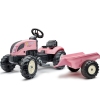 Traktors ar pedāļiem ar piekabi FALK Country Star Pink