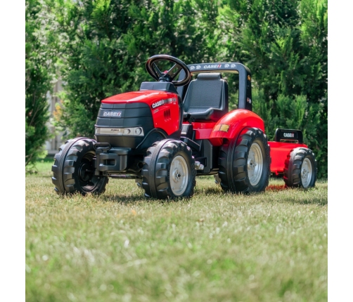 FALK Traktor na Pedały Case Czerwony Duży z Przyczepką od 3 lat