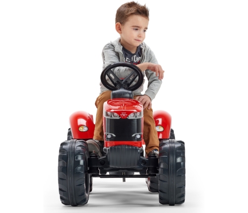 FALK Traktor Massey Ferguson Czerwony na Pedały z Przyczepką od 3 Lat